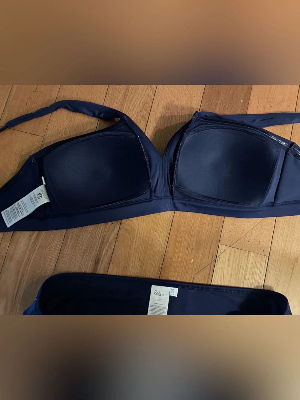 Boden Corsica Navy Blue V-neck Bikini Top size 10 & Bottom is size 12